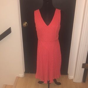 Banana Republic | Geometric Print Pleated Fit & Flare Dress | size 4